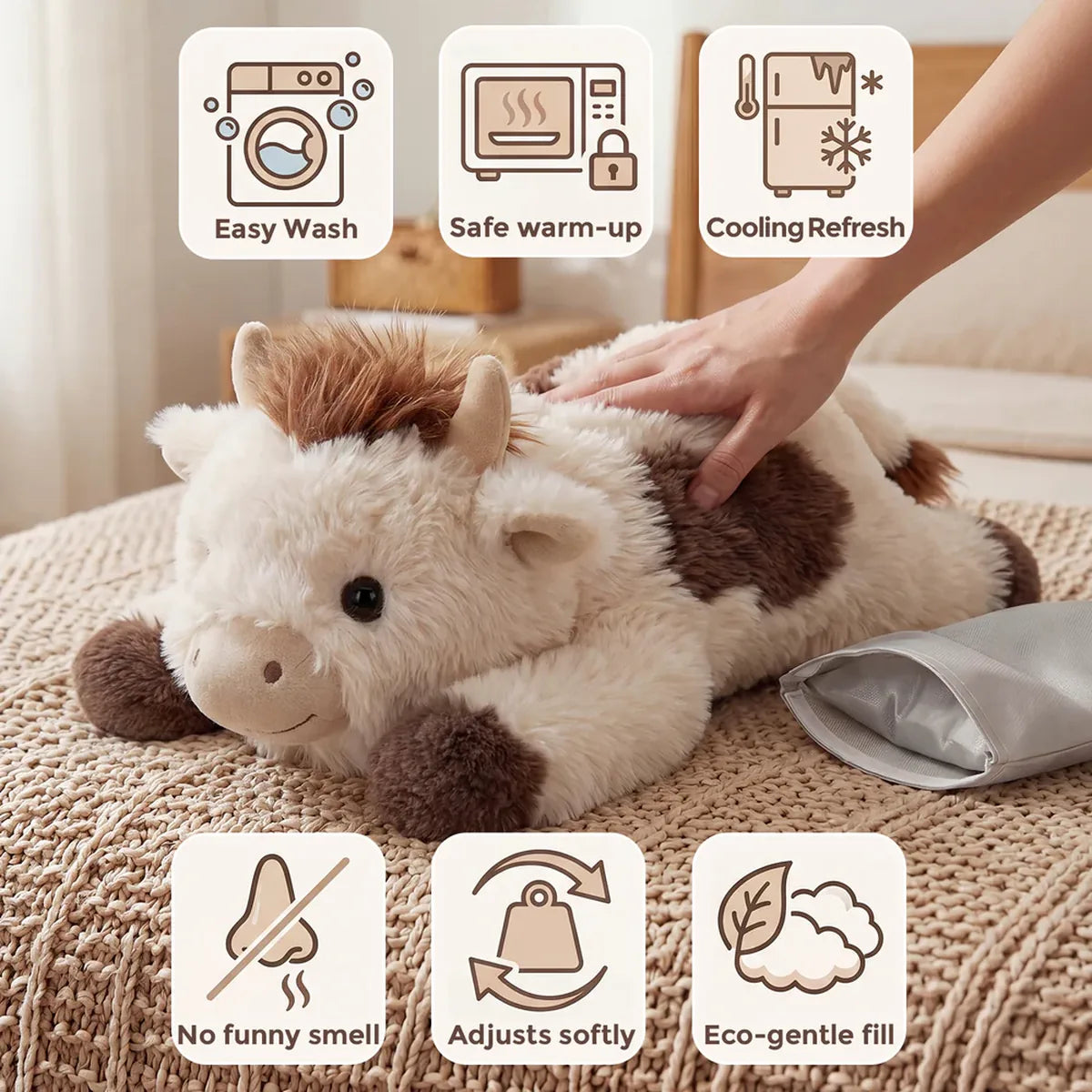 Heated Weighted Cow Plush