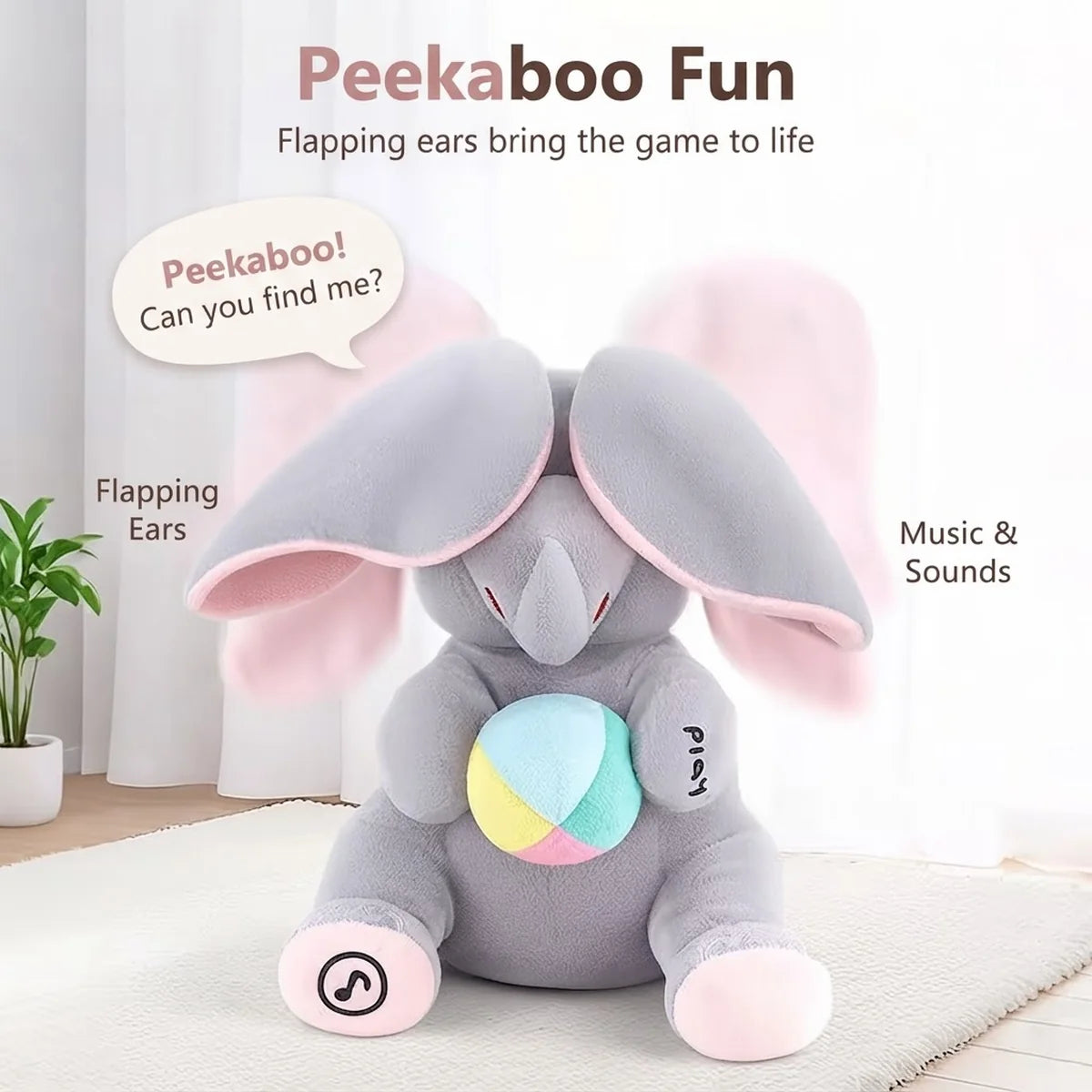 Interactive Peekaboo Elephant