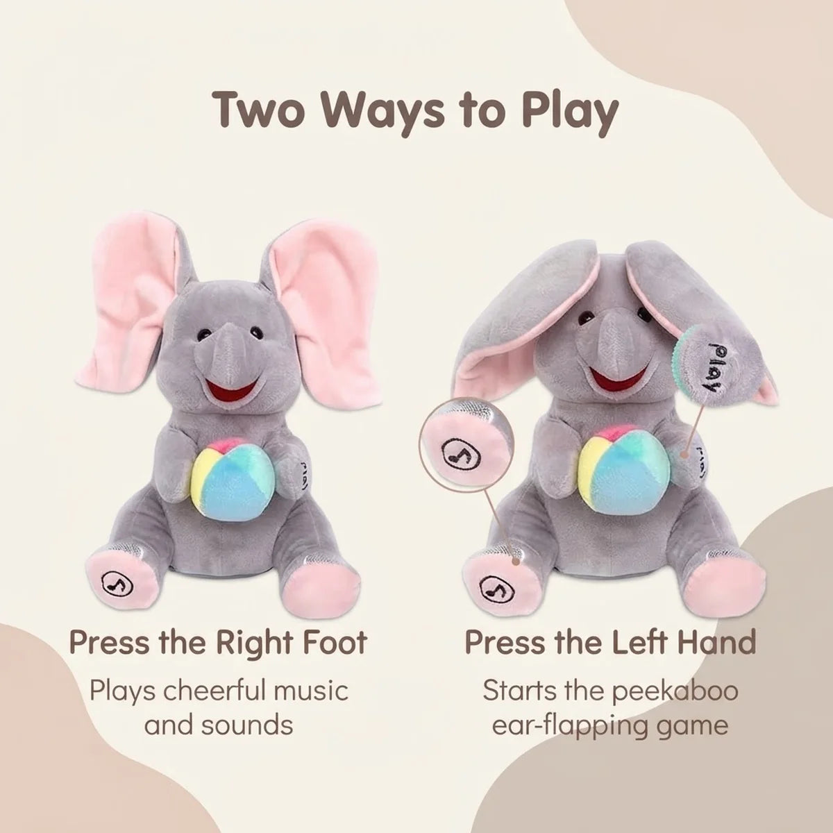 Interactive Peekaboo Elephant